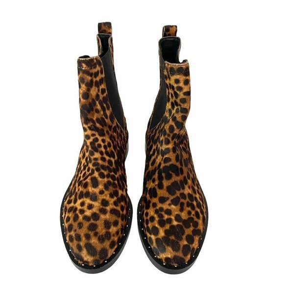 Rebecca Minkoff EUC Sabeen Too Calf Hair Leopard Print Pull On Bootie Sz 7.5 - Picture 4 of 10